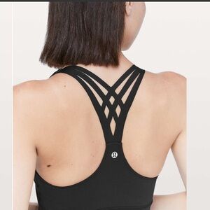 Lululemon Mind Over Miles Sports Bra Black Soul Skull Camo Size 8